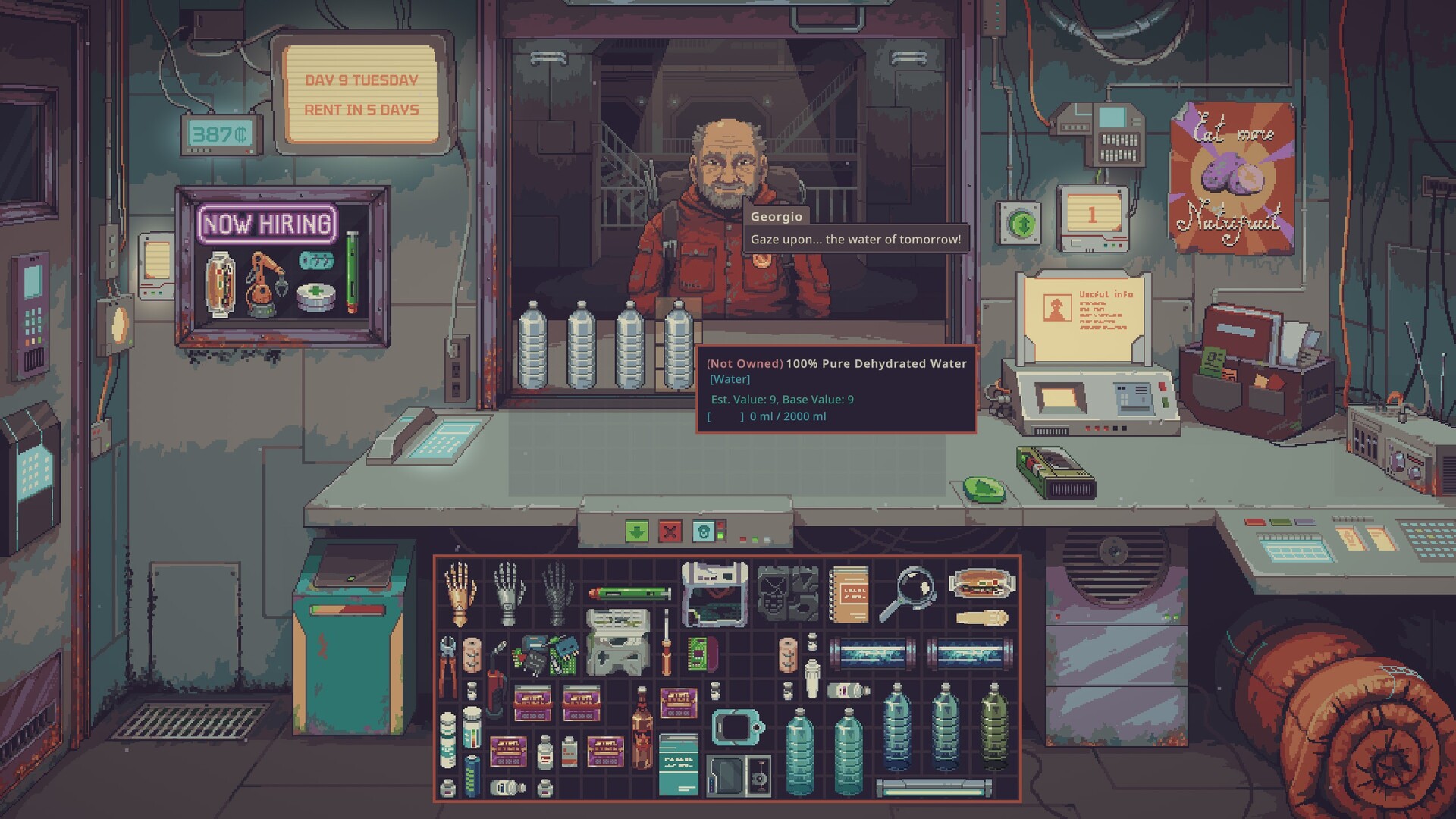 Rotating and sorting shop inventory in Probably Stolen